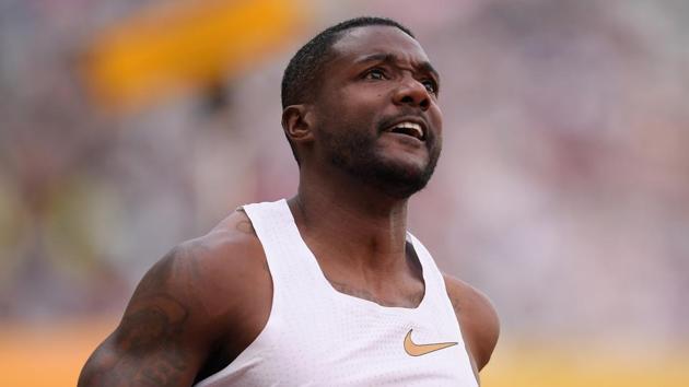 Justin Gatlin, 36 experienced tightness in his hamstring during a 4x100m relay in Japan last weekend.(Getty Images)