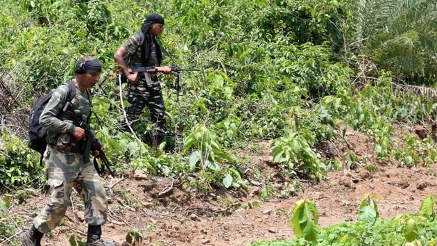 A combing operation has been launched in the forest near Puswada village in Sukma district to nab the ultras behind the IED blast that killed a CoBRA sub-inspector.(AFP/Photo for representation) A combing operation has been launched in the forest near Puswada village in Sukma district to nab the ultras behind the IED blast that killed a CoBRA sub-inspector.(AFP/Photo for representation)