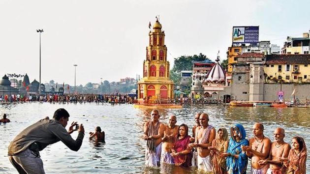 Kumbha mela is a religious gathering that takes place periodically at four locations across the country every three years. (HT FILE) Kumbha mela is a religious gathering that takes place periodically at four locations across the country every three years. (HT FILE)