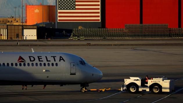 FILE PHOTO: A Delta Airlines flight is pushed put of its gate at the airport in Salt Lake City, Utah, U.S., January 12, 2018. REUTERS/Mike Blake/File Photo GLOBAL BUSINESS WEEK AHEAD (REUTERS File Photo) FILE PHOTO: A Delta Airlines flight is pushed put of its gate at the airport in Salt Lake City, Utah, U.S., January 12, 2018. REUTERS/Mike Blake/File Photo GLOBAL BUSINESS WEEK AHEAD (REUTERS File Photo)