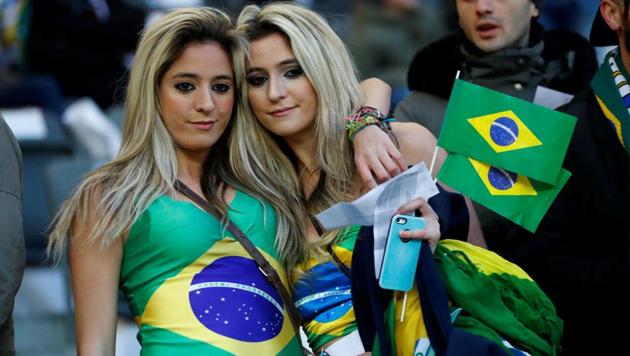 Brazil fans before an international friendly with Germany in Berlin on March 27, 2018. Many Brazilian fans don’t even know that the 2018 FIFA World Cup is taking place in Russia.(REUTERS)
