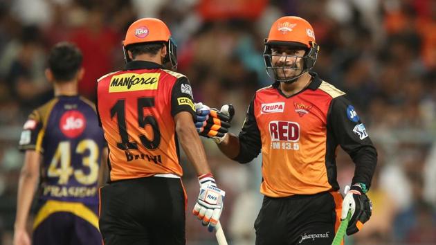 However, Rashid Khan’s magnificent cameo, 34* off 10 balls, helped Sunrisers Hyderabad end the innings on a high as they reached 174/7 at the end of 0 overs. (BCCI)