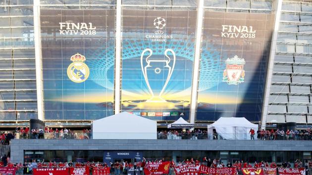 General view outside the stadium ahead of the UEFA Champions League final between Liverpool FC and Real Madrid. (REUTERS)