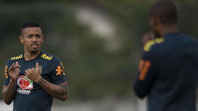 Brazil's player Gabriel Jesus attends a training session of the national football team. (AFP) Brazil's player Gabriel Jesus attends a training session of the national football team. (AFP)