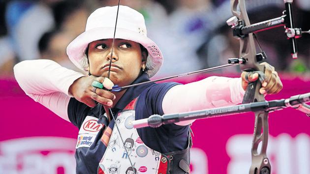 Deepika Kumari, Ankita Bhakat and Promila Daimary were defeated in the women’s recurve bronze play-off at Archery World Cup.(LatinContent/Getty Images)