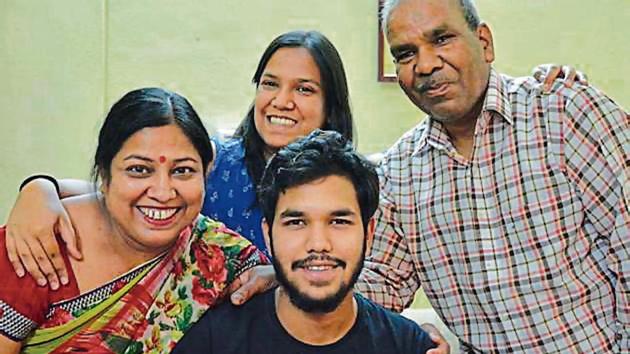 Kush Bansal, a humanities student of Saint Soldier International School, Sector 28, has topped in the tricity.(Sant Arora/HT)