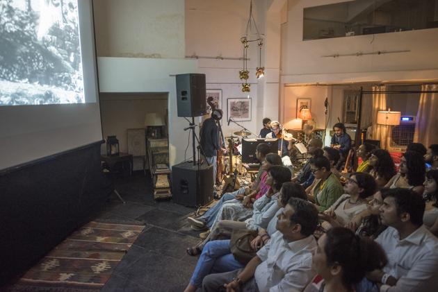 70 viewers transported to an earlier time at Dreaming in Colour, a film screening event, at Worli on Sunday.(Pratik Chorge/HT)