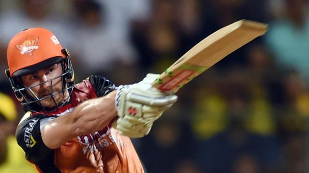 Kane Williamson in action during the 2018 Indian Premier League (IPL) final between Chennai Super Kings and Sunrisers Hyderabad at the Wankhede Stadium on Sunday.(PTI)