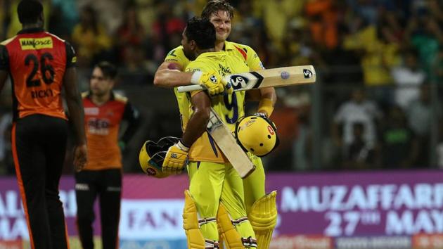 Shane Watson smashed an unbeaten 57-ball 117, his fourth IPL hundred and his second this season. (BCCI) 