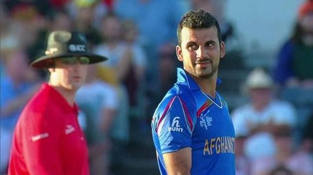 Dawlat Zadran hurt himself during training in India and was advised a month’s rest, thus ruling him out of the Afghanistan cricket team’s inaugural Test vs the Indian cricket team.(Twitter)