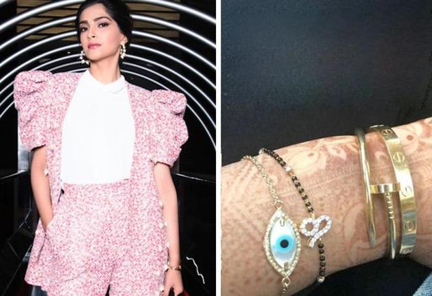 Sonam Kapoor Ahuja’s mangalsutra was designed by the actor herself. (Twitter)