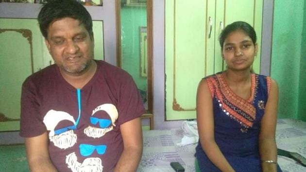 Vijay Bansal with his daughter Nancy in Agra. (HT Photo) Vijay Bansal with his daughter Nancy in Agra. (HT Photo)
