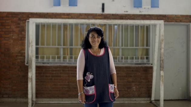 “For us, the teachers who took care of him, it hurts to hear the criticism, the comparisons to Maradona,” said Messi’s primary school teacher Andrea Liliana Sosa, at the Escuela General Las Heras. “They don’t give him the importance he deserves. It’s as if the city can’t grasp that Lionel is from here.” (Natacha Pisarenko / AP)