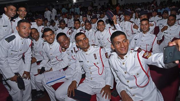 Cadets during the convocation ceremony of 134th course of National Defence Academy (NDA) in Pune. (Pratham Gokhale/HT Photo)