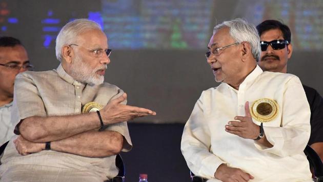 Prime Minister Narendra Modi with Bihar chief minister Nitish Kumar during 'Satyagrah Se Swachhagrah' programme on the concluding ceremony of Centenary of Champaran Satyagraha celebration in Motihari on April 10, 2018. (PTI File Photo) Prime Minister Narendra Modi with Bihar chief minister Nitish Kumar during 'Satyagrah Se Swachhagrah' programme on the concluding ceremony of Centenary of Champaran Satyagraha celebration in Motihari on April 10, 2018. (PTI File Photo)