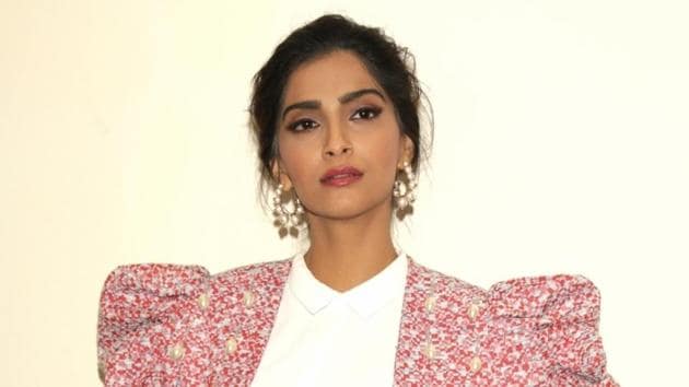 Sonam Kapoor during a press conference organised to promote their upcoming film Veere Di Wedding in New Delhi.(IANS)