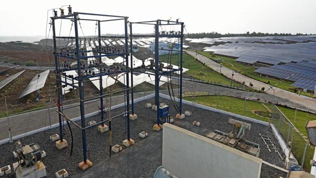 The two parks have a capacity of 10.27 MW, and operate for about 12 hours a day. Demand in this 42-sq-km city ranges from 5 MW to 7 MW. Through the day, the sun powers all homes, resorts, Diu’s 60-bed hospital, government buildings, offices, and the ice factories and fish warehouses that are its main power-consuming industries. (Satyabrata Tripathy / HT Photo) 