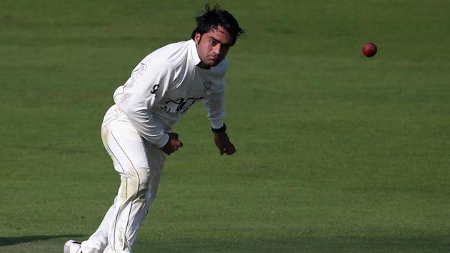 Apart from Rashid Khan (in pic) and Mujeeb ur Rahman, there are two other spinners in the Afghanistan cricket team for their first Test vs India.(Getty Images)