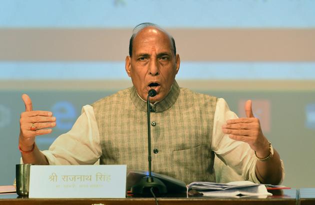 Union home minister Rajnath Singh addresses a press conference on completion of four years of Narendra Modi's government, at Lok Bhawan, in Lucknow on Tuesday. (PTI Photo) Union home minister Rajnath Singh addresses a press conference on completion of four years of Narendra Modi's government, at Lok Bhawan, in Lucknow on Tuesday. (PTI Photo)