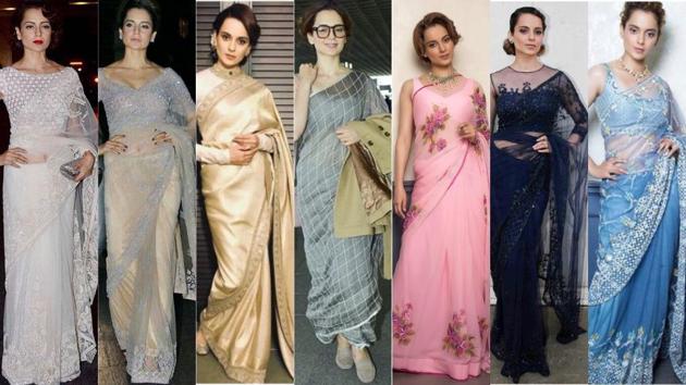 KANGANA RANAUT: Photo | Elegant saree, Party wear sarees, Stylish sarees