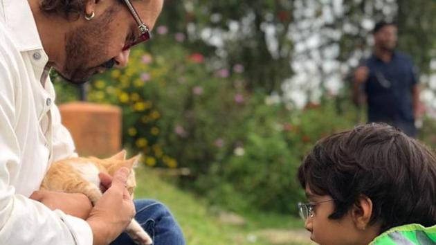 Aamir Khan with his son Azad in Coonoor.