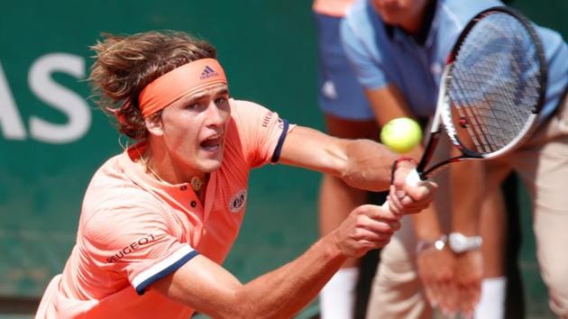 Alexander Zverev in action during his French Open second round match against Serbia's Dusan Lajovic.(REUTERS)