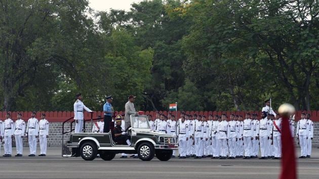 Ram Nath Kovind, President of India reviews the passing out parade of 134th course of spring term 2018 at National Defence Academy (NDA) in Pune. (Pratham Gokhale/HT Photo)