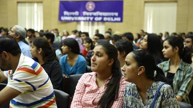 DU admission 2018: The online registration for admission to merit-based and entrance-based undergraduate courses began on May 15. (HT Photo) DU admission 2018: The online registration for admission to merit-based and entrance-based undergraduate courses began on May 15. (HT Photo)