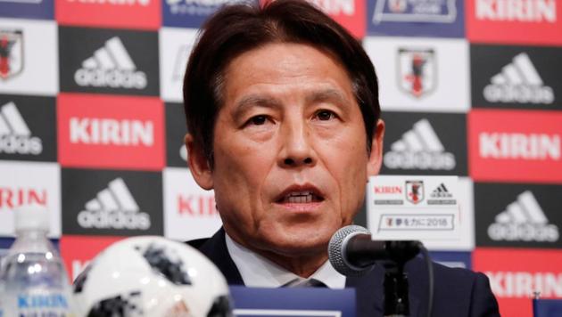 Japan's national football team's head coach Akira Nishino at a news conference on Thursday (May 31) to announce his 23-man squad for the 2018 FIFA World Cup.(REUTERS)