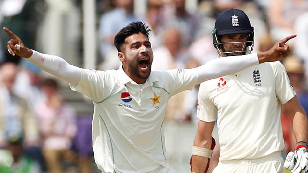 Mohammad Amir took five wickets in Pakistan’s nine-wicket win over England in the first Test at Lord’s.(REUTERS)