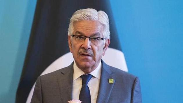 Khawaja Muhammad Asif speaks during a joint press conference.(AFP File Photo)