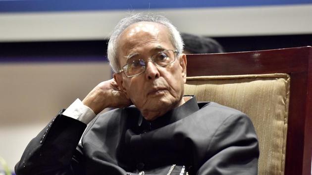 Former president Pranab Mukherjee during a ceremony at Metro Bhawan in New Delhi.(Sonu Mehta/HT File Photo)