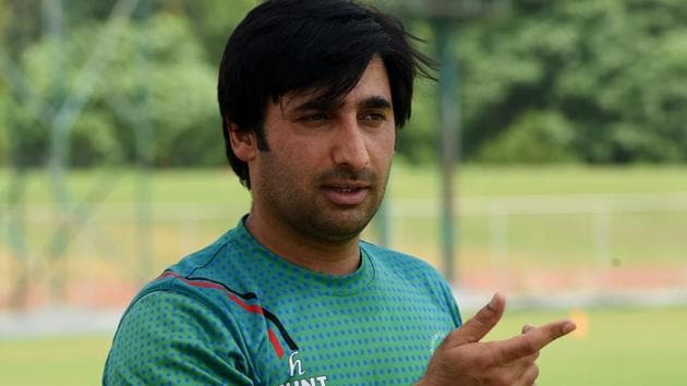Afghanistan cricket team captain Asghar Stanikzai during a practise session at a cricket stadium in Greater Noida.(AFP)