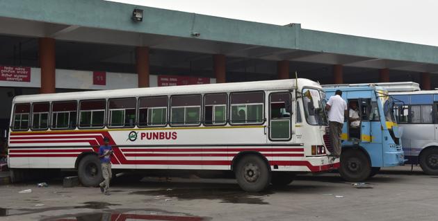 Due the ever-rising prices of diesel, PRTC had recommended the state government to increase the bus fare by 6 paisa per km — 3 paisa as infrastructural charges and 3 paisa as diesel charges.(HT File)