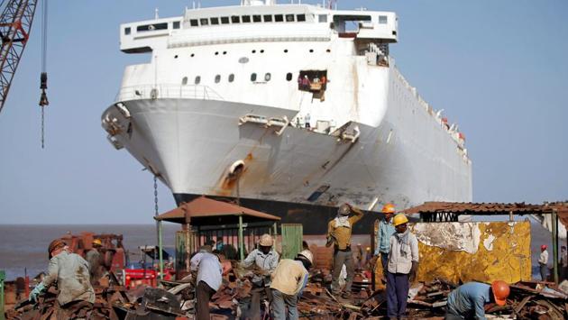 “People are running this business from their heart, not from their mind,” said Chintan Kalthia, whose company R.L. Kalthia Ship Breaking Pvt Ltd runs one of Alang’s more modern yards. “But this is my last ship. This business is dying,” he added. (Amit Dave / REUTERS)