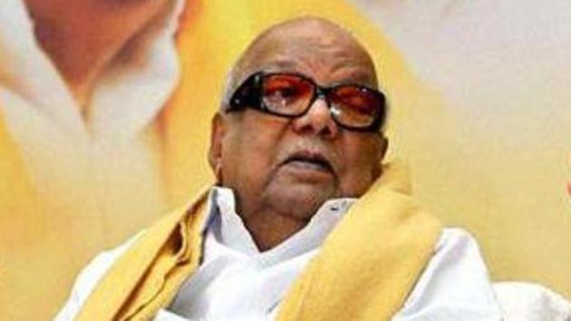 File photo of DMK president M Karunanidhi. File photo of DMK president M Karunanidhi.