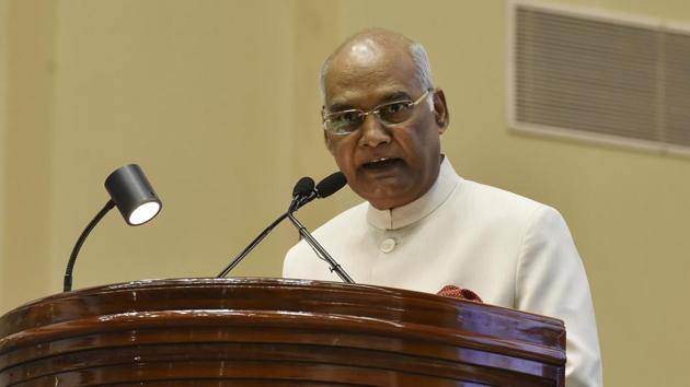 President Ram Nath Kovind during an event in New Delhi. (Raj K Raj/HT PHOTO)