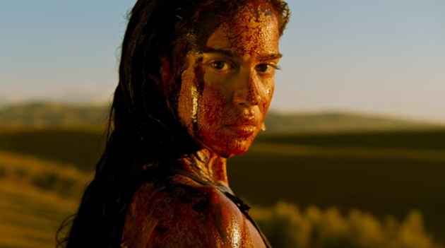 Matilda Lutz stars as the blood-soaked heroine, Jen.