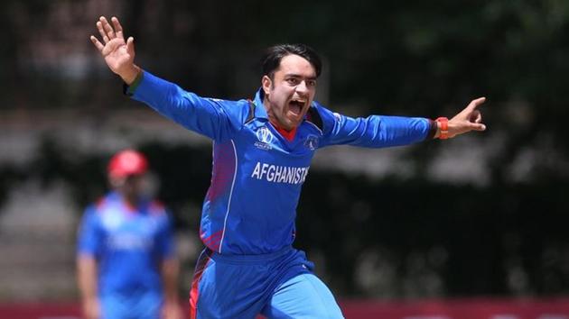 Rashid Khan finished the game with figures of 3-0-13-3.(Twitter)