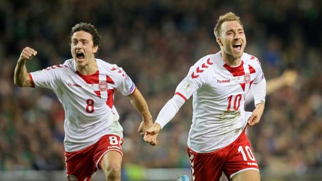 Christian Eriksen (R) will spearhead Denmark’s challenge at the 2018 FIFA World Cup.(AFP)