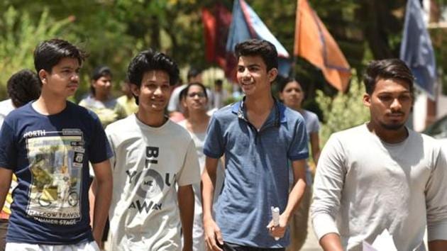 Students coming out of Kendriya Vidyalaya no2 after appearing in NEET 2018 in Bhopal, India, on Sunday, May 6, 2018. (HT Representative Photo) Students coming out of Kendriya Vidyalaya no2 after appearing in NEET 2018 in Bhopal, India, on Sunday, May 6, 2018. (HT Representative Photo)