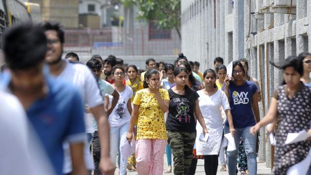 Students come out after appearing for the NEET exam. (Sunil Ghosh/HT File Photo) Students come out after appearing for the NEET exam. (Sunil Ghosh/HT File Photo)