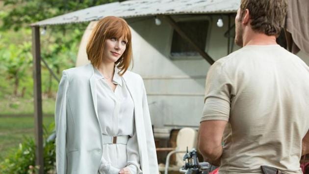 Bryce Dallas Howard and Chris Pratt in Jurassic World.