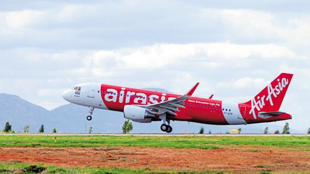 A static display of the AirAsia flight bangalore to goa. Photographed on 12 June 2014 by Jagadeesh NV/ Mint