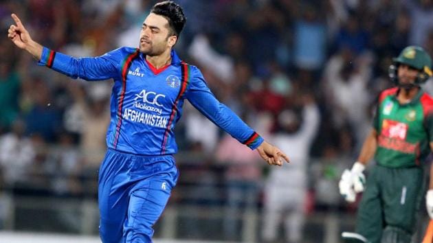 Rashid Khan was the star for Afghanistan with the ball picking up four wickets.(AFP)