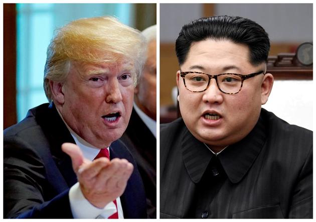 A combination photo of US President Donald Trump and North Korea leader Kim Jong Un.(Reuters)