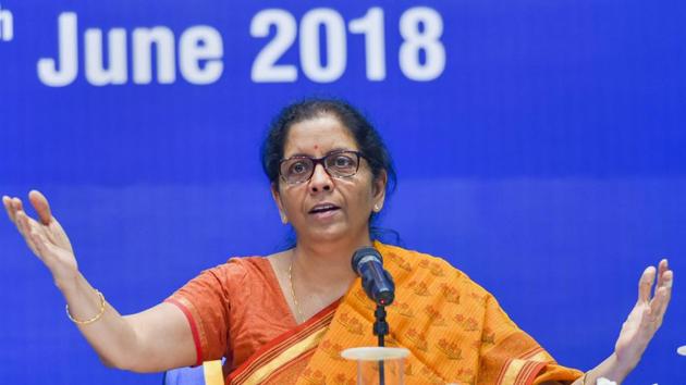 Union defence minister Nirmala Sitharaman addresses a press conference regarding achievements of Ministry of Defence during NDA government, in New Delhi on Tuesday, June 05, 2018.(PTI Photo)