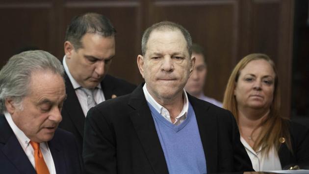 In this May 25, 2018 file photo, Harvey Weinstein, centre, listens during a court proceeding in New York during his arraignment on rape and other charges.(AP) In this May 25, 2018 file photo, Harvey Weinstein, centre, listens during a court proceeding in New York during his arraignment on rape and other charges.(AP)