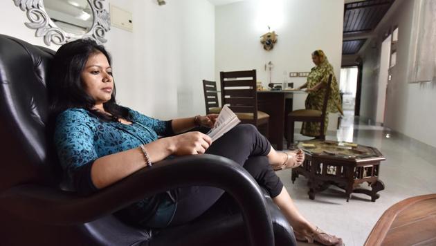 Ambika Walia at her residence DLF5, in Gurugram, on May 26, 2018.(Sanjeev Verma/HT Photo)