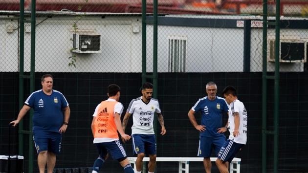 Argentina players take part in a training session as part of the team preparation for FIFA World Cup Russia 2018 at FC Barcelona 'Joan Gamper' sports centre on June 6, 2018 in Barcelona, Spain. (Getty Images) Argentina players take part in a training session as part of the team preparation for FIFA World Cup Russia 2018 at FC Barcelona 'Joan Gamper' sports centre on June 6, 2018 in Barcelona, Spain. (Getty Images)